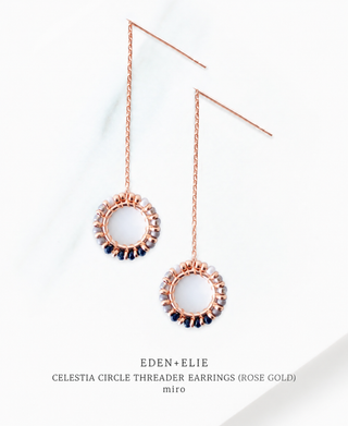 Celestia Circle Threader Earrings (Rose Gold) - Miro