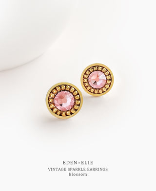 EDEN + ELIE Vintage Sparkle stud earrings - blossom