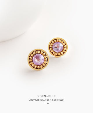 EDEN + ELIE Vintage Sparkle stud earrings - lilac