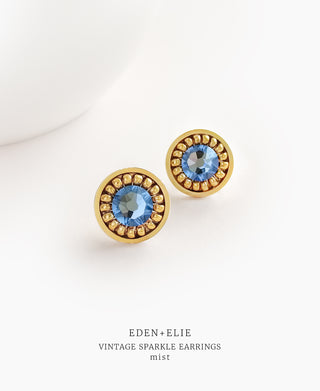 EDEN + ELIE Vintage Sparkle stud earrings - mist