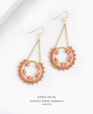 EDEN + ELIE Celestia Swing Earrings - capella pink