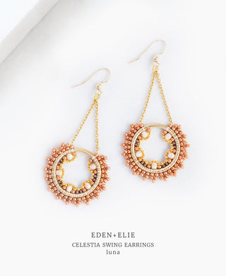 EDEN + ELIE Celestia Swing Earrings - luna ivory