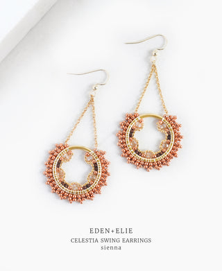 EDEN + ELIE Celestia Swing Earrings - sienna brown
