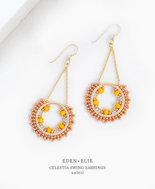 EDEN + ELIE Celestia Swing Earrings - soleil orange