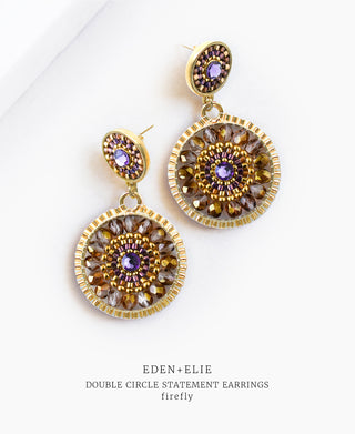 EDEN + ELIE Double Circle Statement Earrings - Firefly