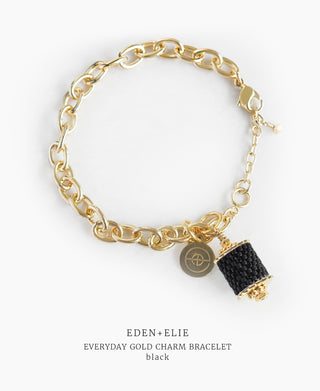 EDEN + ELIE Everyday Gold Charm Bracelet - basic black