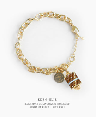 Everyday Gold Charm Bracelet - Spirit of Place City Rust
