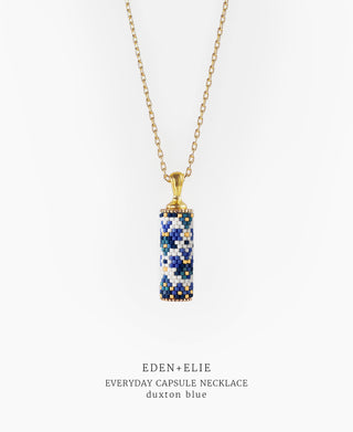 Everyday Capsule Pendant Necklace - Duxton Blue