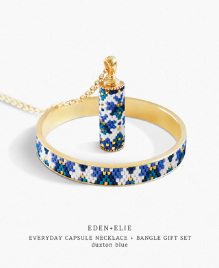 Everyday Capsule Necklace + Bangle Gift Set - Duxton Blue