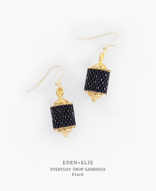 EDEN + ELIE Everyday Drop Earrings - basic black