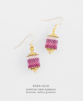 EDEN + ELIE Everyday Drop Earrings - blossom dahlia gradient