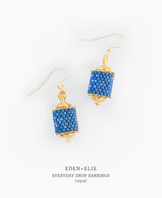 EDEN + ELIE Everyday Drop Earrings - royal blue