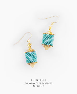 EDEN + ELIE Everyday Drop Earrings - turquoise