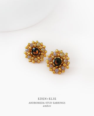 EDEN + ELIE Andromeda Stud Earrings - amber