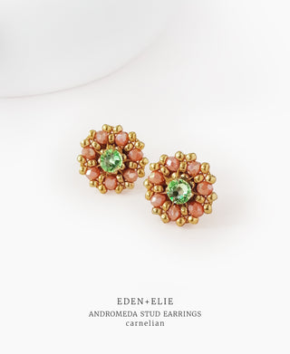 EDEN + ELIE Andromeda Stud Earrings - carnelian