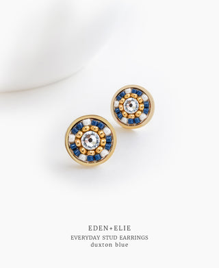 Everyday Stud Earrings - Duxton Blue