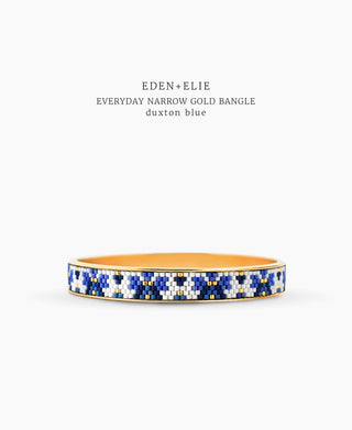 Everyday Gold Narrow Bangle - Duxton Blue