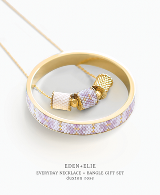 Everyday Adjustable Length Necklace + Bangle Gift Set - Duxton Rose