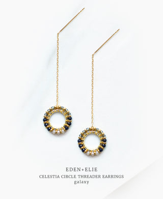 EDEN + ELIE Celestia Circle Threader Earrings - Galaxy
