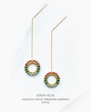 EDEN + ELIE Celestia Circle Threader Earrings - Halley