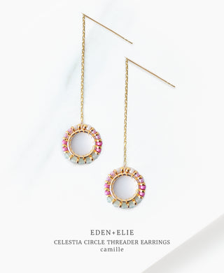 EDEN + ELIE Celestia Circle Threader Earrings - Camille