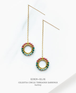 EDEN + ELIE Celestia Circle Threader Earrings - Halley