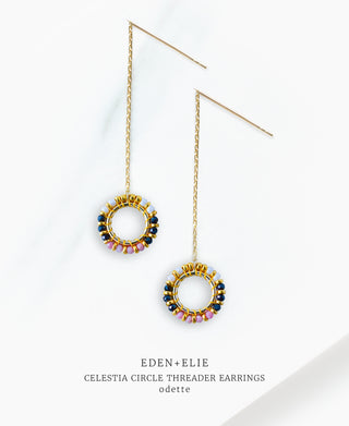 EDEN + ELIE Celestia Circle Threader Earrings - Odette