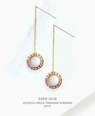 EDEN + ELIE Celestia Circle Threader Earrings - Pixie