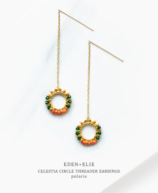 EDEN + ELIE Celestia Circle Threader Earrings - Polaris
