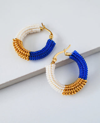 Herringbone Huggies - Cobalt