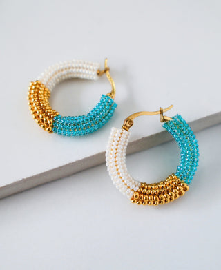 Herringbone Huggies - Turquoise