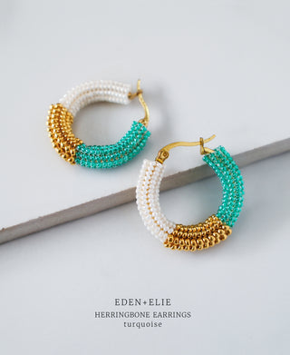 Herringbone Huggies - Turquoise