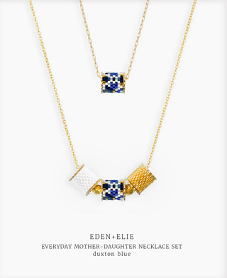 Mother-Daughter Twinning Necklaces Set - Duxton Blue
