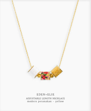 EDEN + ELIE Modern Peranakan adjustable length necklace - yellow