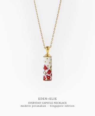 EDEN + ELIE Modern Peranakan capsule pendant necklace - Singapore edition