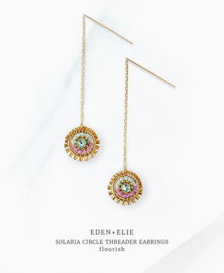 Solaria Circle Threader Earrings - Flourish