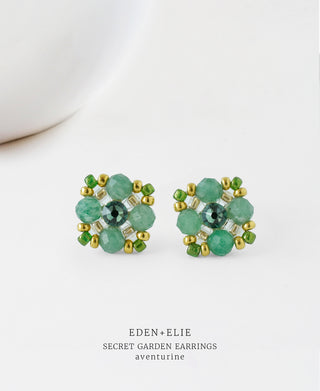 Secret Garden Stud Earrings - Aventurine