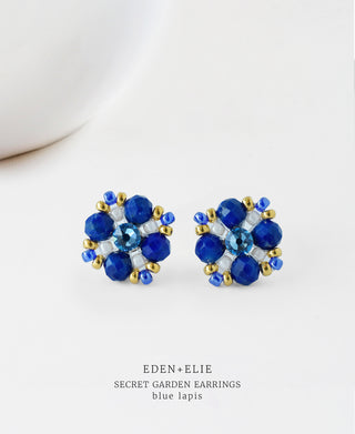 Secret Garden Stud Earrings - Lapis