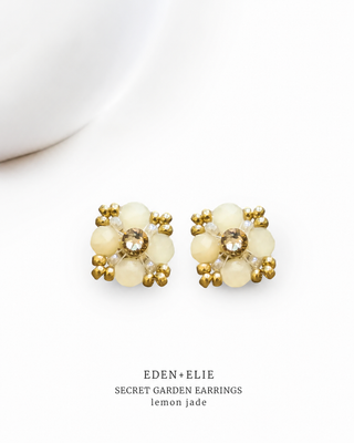Secret Garden Stud Earrings - Lemon Jade
