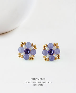 Secret Garden Stud Earrings - Tanzanite