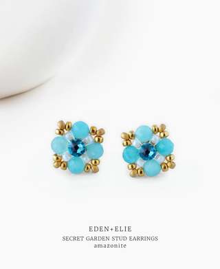 Secret Garden Stud Earrings - Amazonite