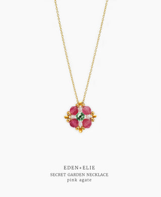 Secret Garden Necklace - Pink Agate