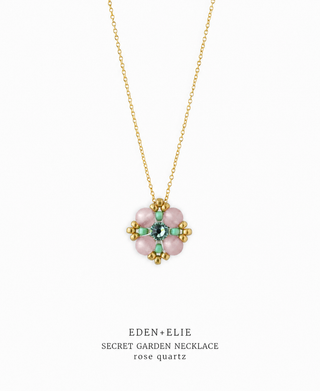 Secret Garden Necklace - Rose Quartz