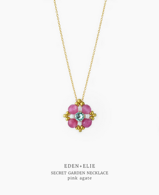 Secret Garden Necklace - Pink Agate