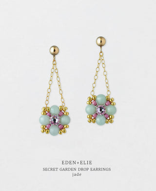 Secret Garden Drop Earrings - Jade