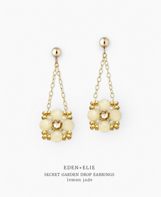 Secret Garden Drop Earrings - Lemon Jade