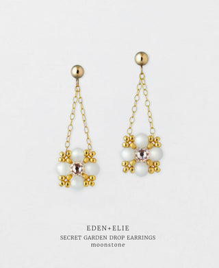 Secret Garden Drop Earrings - Moonstone