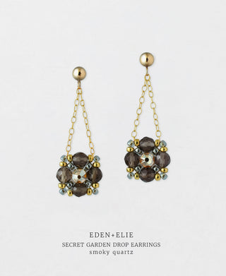 Secret Garden Drop Earrings - Smoky Quartz