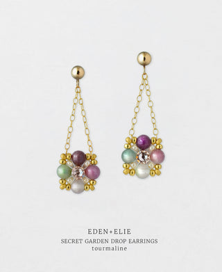 Secret Garden Drop Earrings - Tourmaline
