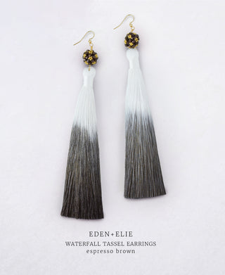Waterfall Tassel Earrings - Espresso Brown